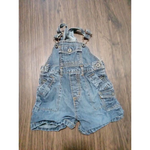 Guess Toddler 18 Month Girls denim Overalls shortalls - Picture 1 of 5
